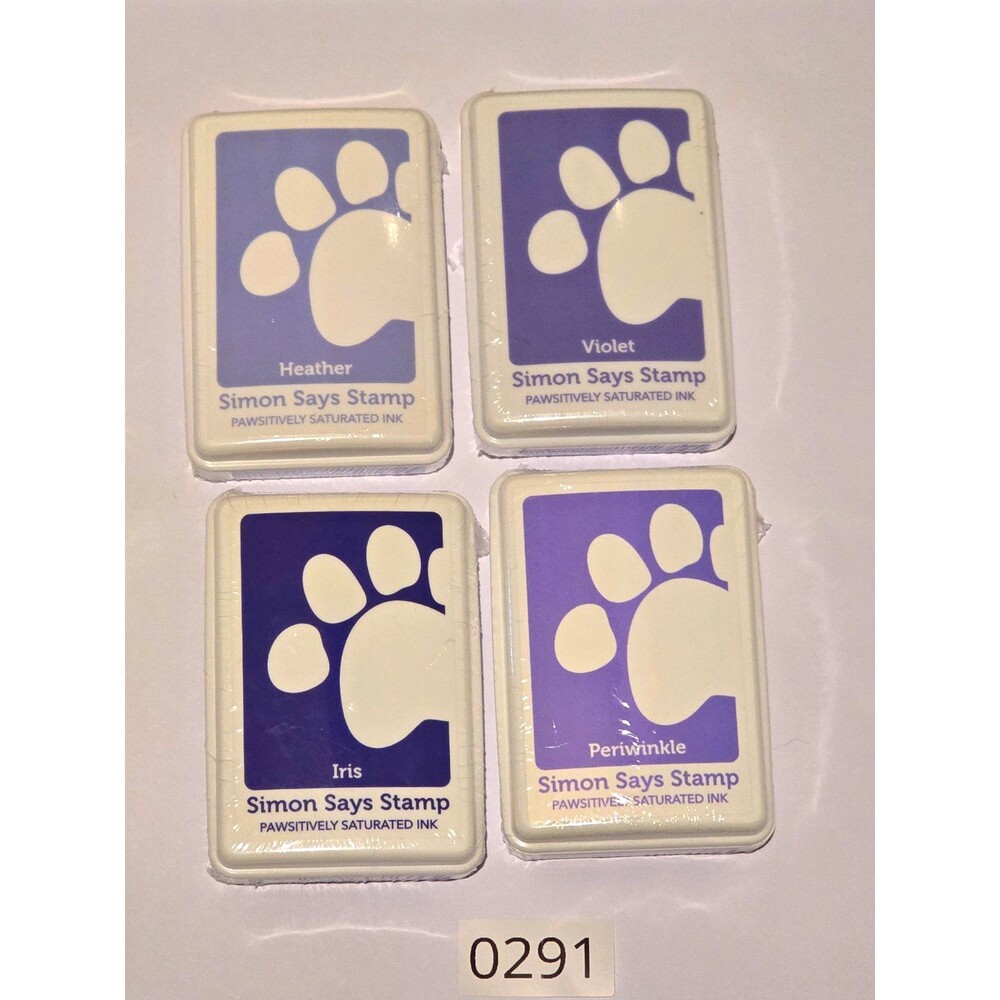 0291 Simon Says Stamp Pawsitively Saturated Ink Pads Set of 4 Heather Violet Iri